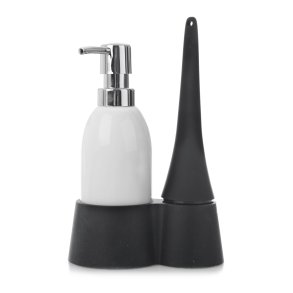 S�pedispenser og oppvaskkost Z Collection i stativ sort