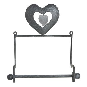 Hjerte toalettrullholder vegg metall b�rstet gr�