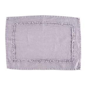 Spisebrikke Adele 35x50 lys lilla m/ruflekant 100% lin