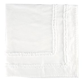 Duk Adele 90x90 hvit m/ruflekant 100% lin