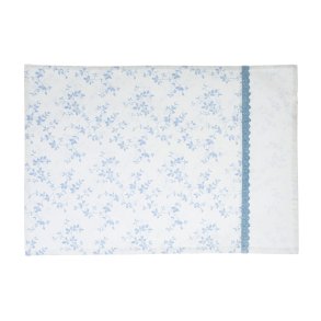 Spisebrikke hvit med bl� blader Songvaar