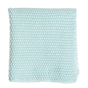 Strikkeklut i mintgr�nn perlestrikk 25x25cm