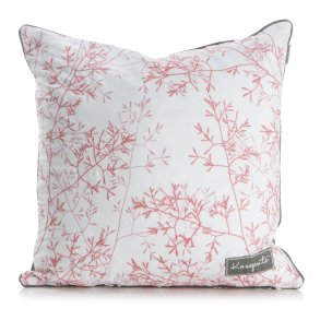 Pute hvit bunn m/rosa broderte str� og gr� bakside 50x50cm