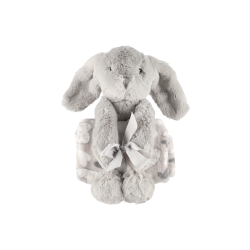 Koseteppe og plysj kanin 75x100 cm