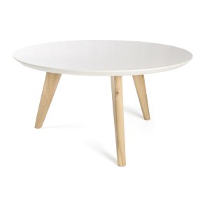 Bord hvit m/ben i ask �:80cm