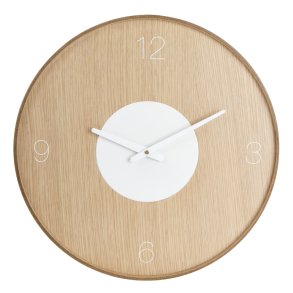 Klokke til vegg MDF foliert eik �:45cm