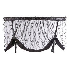 Liftgardin romantikk sort 140x90 m/knyting
