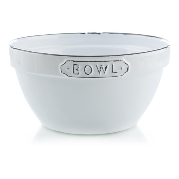 Bolle Sara hvit m tekst Bowl 20x20x10cm