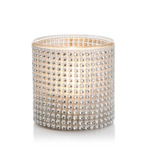 Telysglass med strass H:10 �:10 cm