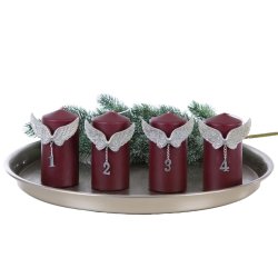 Dekortall til adventslys m/englevinger i s�lv