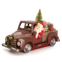 Dekorfigur Nostalgi pickup m/nisse r�d