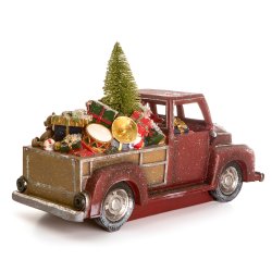 Dekorfigur Nostalgi pickup m/nisse r�d