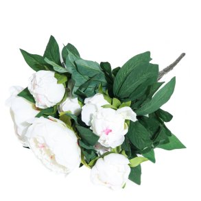 Bukett peoner kunstig hvit 50cm