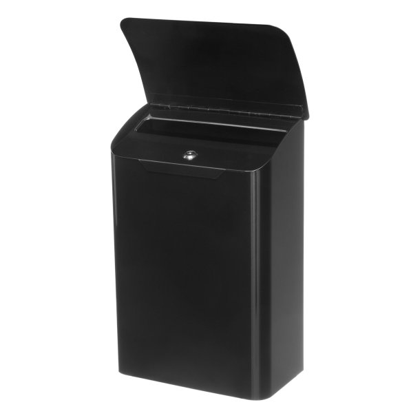 Postkasse m/nkkells 29x42 cm sort