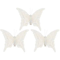 Dekorsommerfugl med klips 3-pk