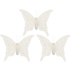 Dekorsommerfugl med klips 3-pk