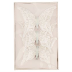 Dekorsommerfugl med klips 3-pk