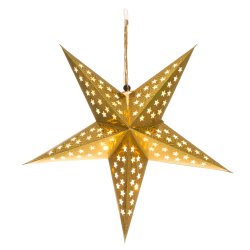 Papirstjerne LED 43cm Gull
