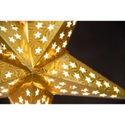 Papirstjerne LED 43cm Gull