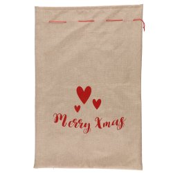Gavepose jute med julemotiv 90x60x0,5cm