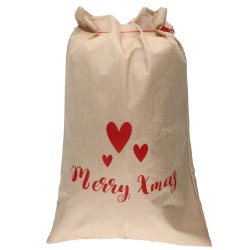 Gavepose jute med julemotiv 90x60x0,5cm
