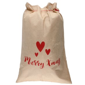 Gavepose jute med julemotiv 90x60x0,5cm