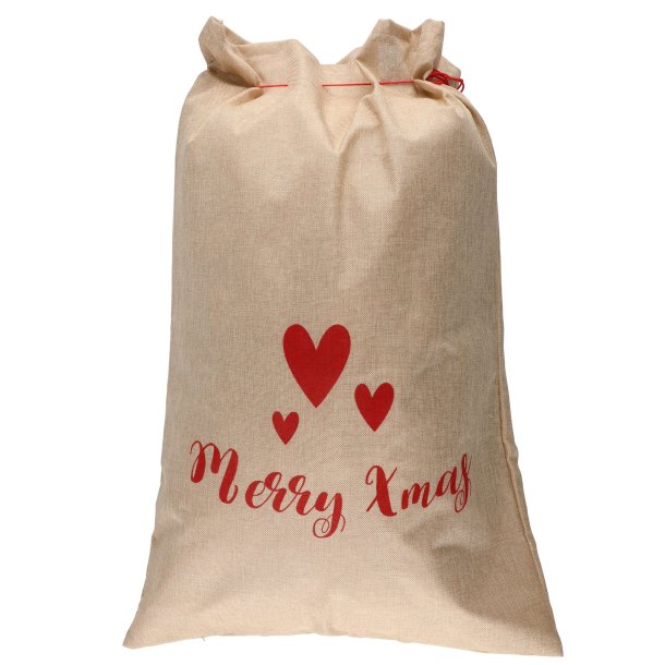 Gavepose jute med julemotiv 90x60x0,5cm