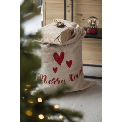 Gavepose jute med julemotiv 90x60x0,5cm