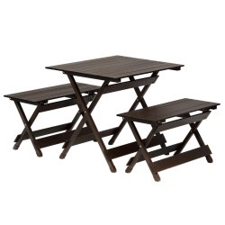 Campingbord med benker m�rkbrun