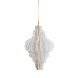 Julekule silkepapir 10 cm "diamant" hvit 3 stk pakke