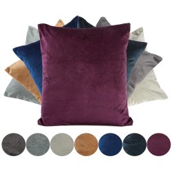Pute Eline marinebl� velour 45x45 cm